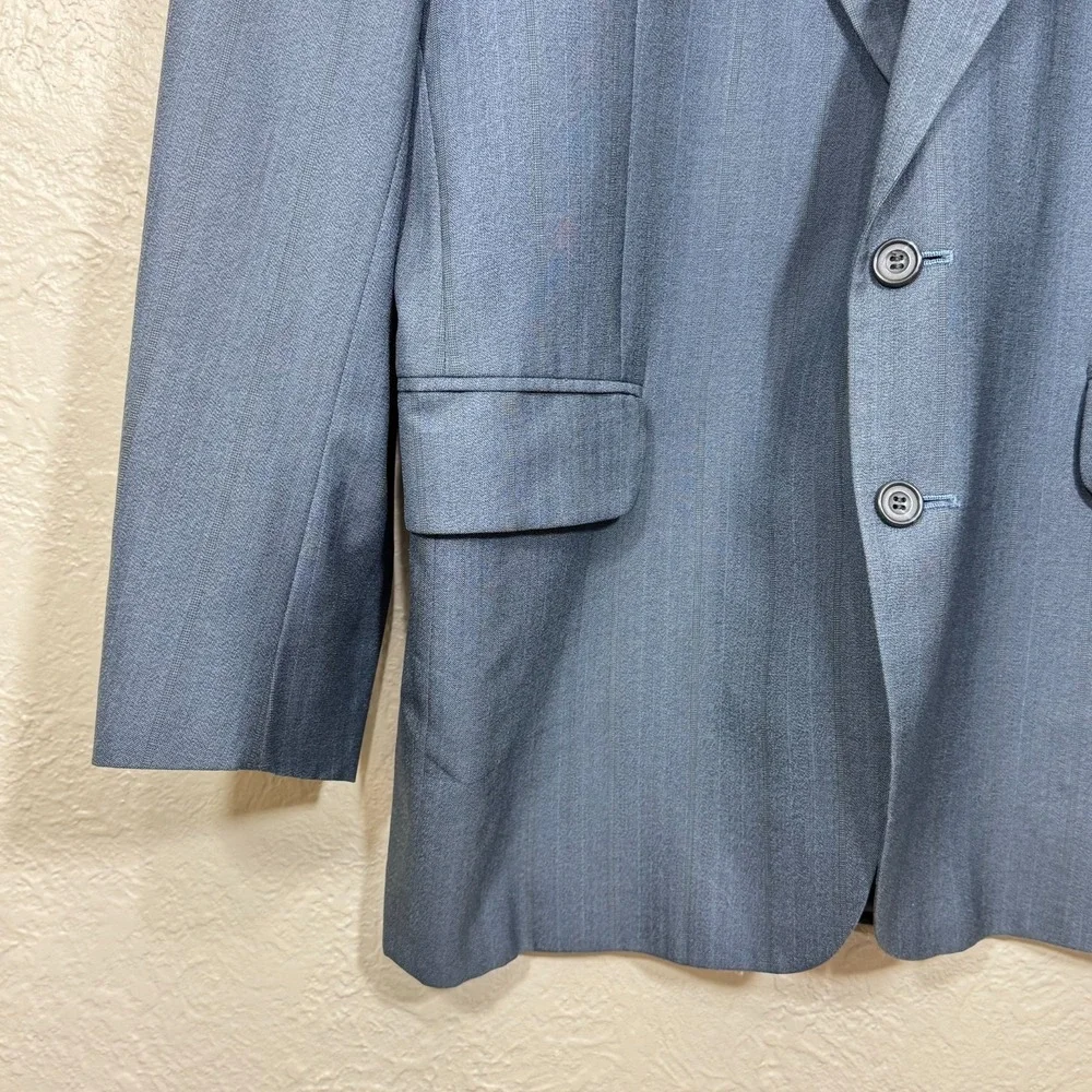 Oscar de la Renta Sport Coat Blazer 44L Blue Wool Old Money Vtg‎ 80s 90s Luxury